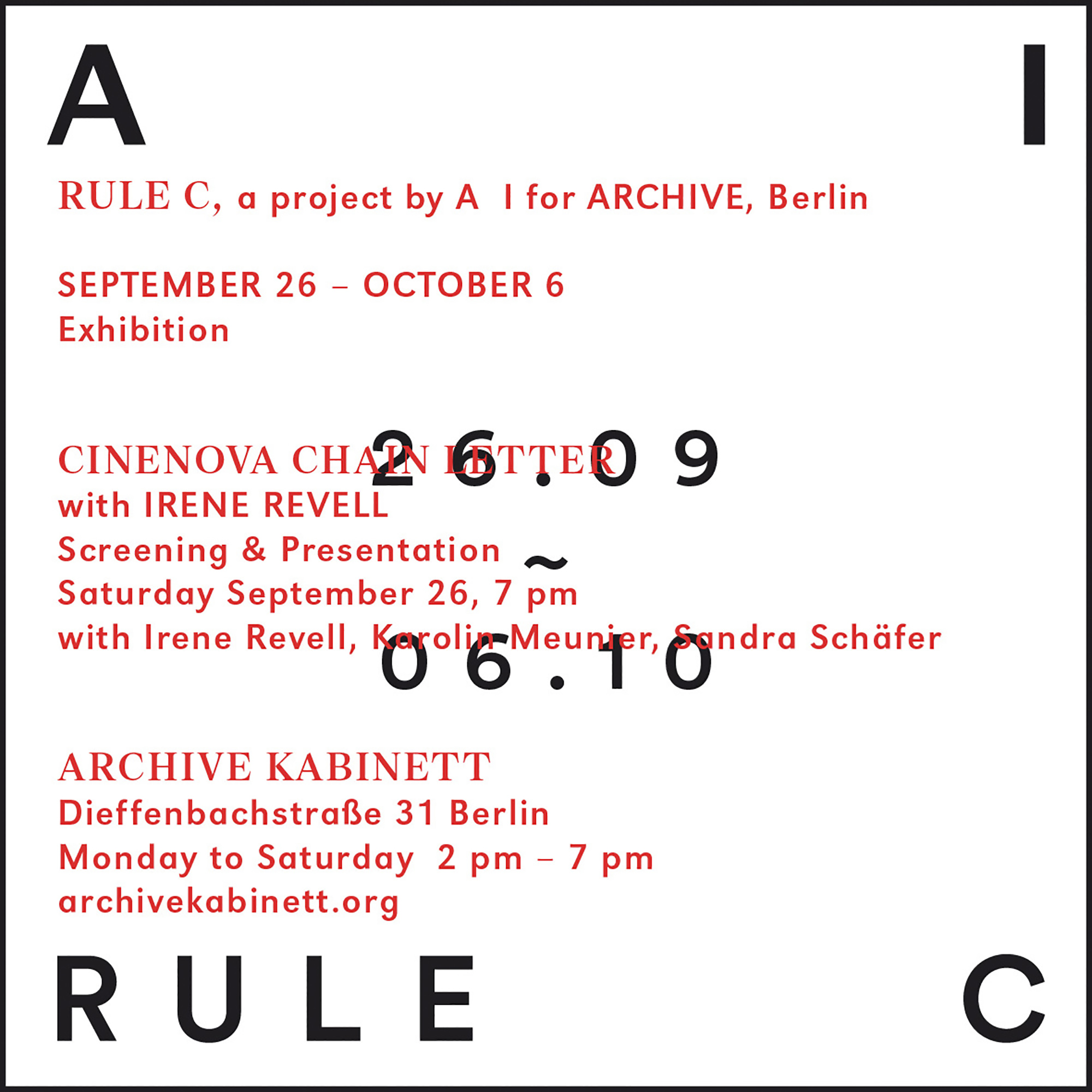 RULE C CINENOVA CHAIN LETTER — Atelier Impopulaire